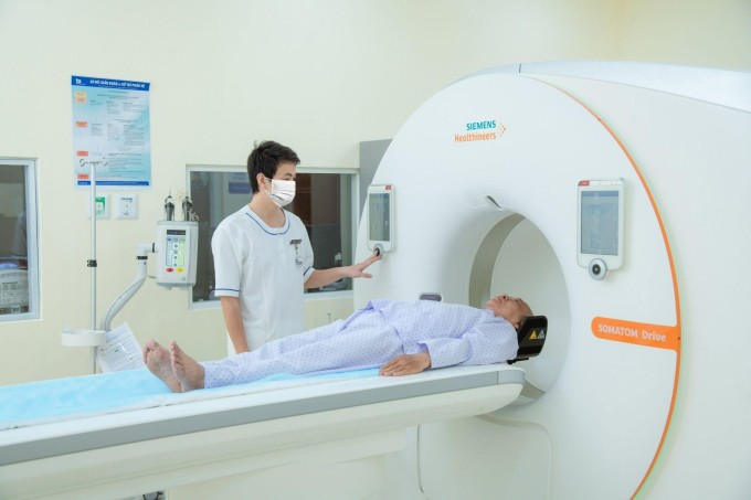 Chụp CT 768 lát cắt để đánh giá trạng thái, chức năng não tại Bệnh viện Tâm Anh TP HCM.  Ảnh: Bệnh viện cung cấp